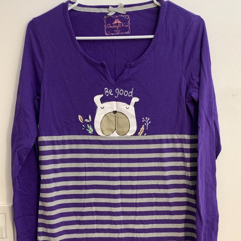 Goodnight Kiss Girls Pajamas Size Small, Purple  B